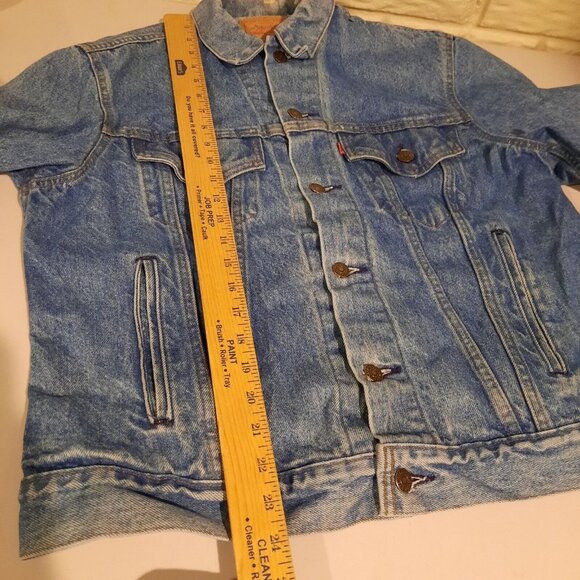 Vtg Levis Jacket Mens 44 Denim Jean Trucker Type 3 Made In USA Faded 80s 70506 - Picture 14 of 15